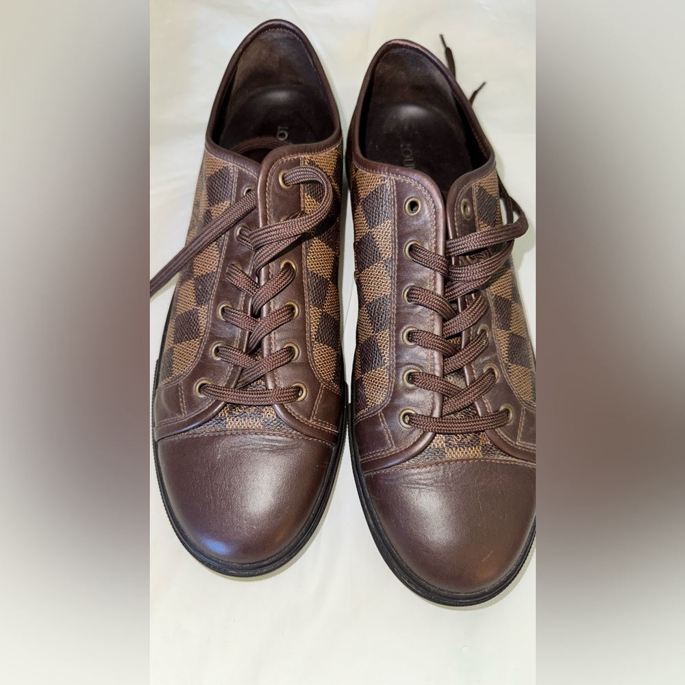 Louis Vuitton Damier Ebene Low-Top Sneakers – Brown Monogram Canvas (Men’s) 9